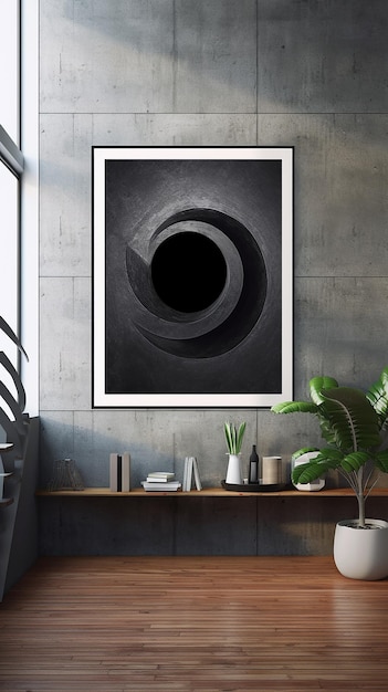 czarno-biały ramkowy odcisk sztuki czarno-białego abstrakcyjnego obrazu.