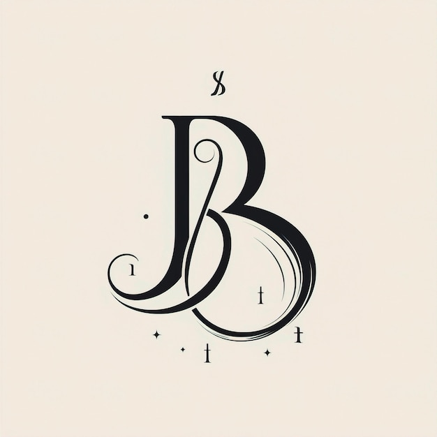 czarno-biały rysunek litery b.