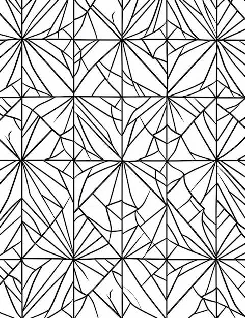 czarno-biały rysunek wzoru geometrycznego generativ ai