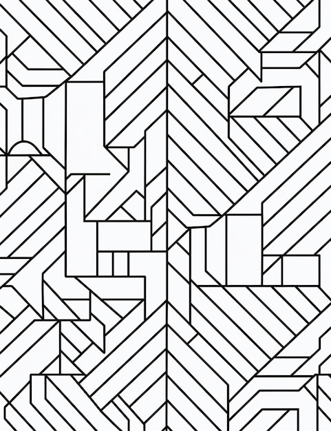 czarno-biały wzór geometryczny z diagonalnym wzorem generativ ai