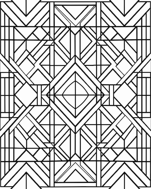 czarno-biały wzór geometryczny z liniami generativ ai