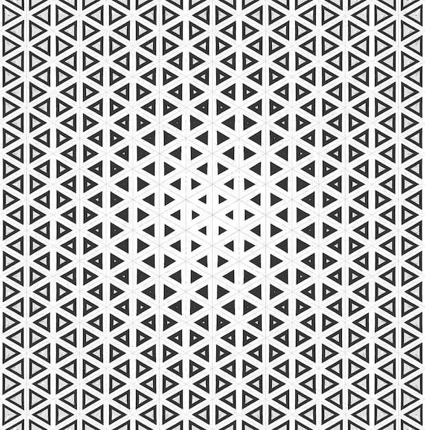 Czarno-biały wzór geometryczny z trójkątami.