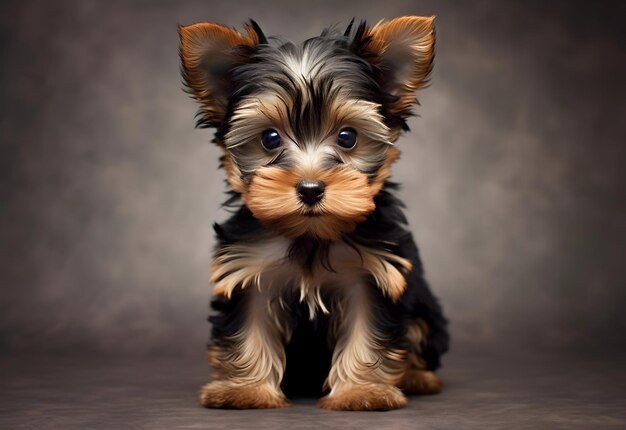 Czarno-brązowy szczeniak Yorkshire Terrier