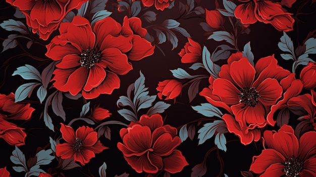 Zdjęcie czarno-czerwona tapeta z wzorem czerwonego i czarnego