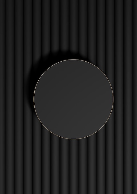 Czarny 3D widok z góry wyświetlacz cylinder podium fotografia tło minimalny luksusowy złoty