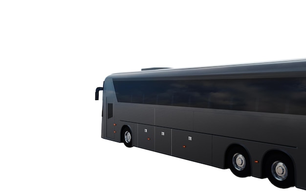 Czarny autobus pojazdu do transportu pasażerskiego koncepcja transportu d render