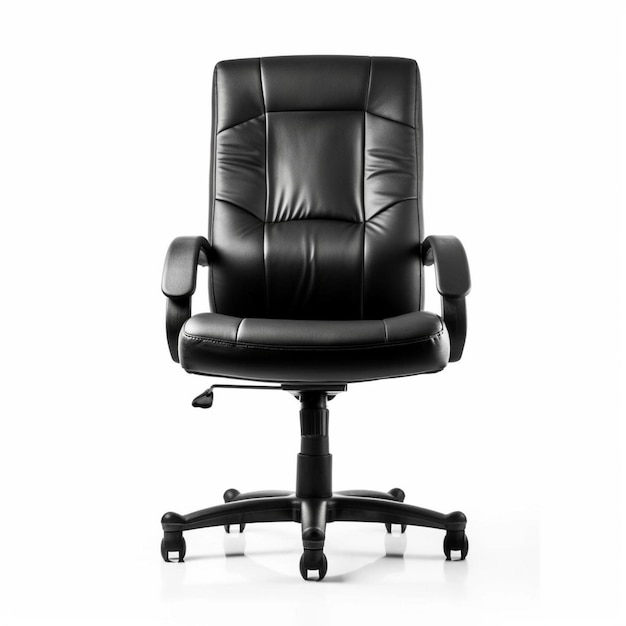 Czarny fotel szefa luksusowe i biurowe siedziska dla profesjonalnego wyglądu na białym tle