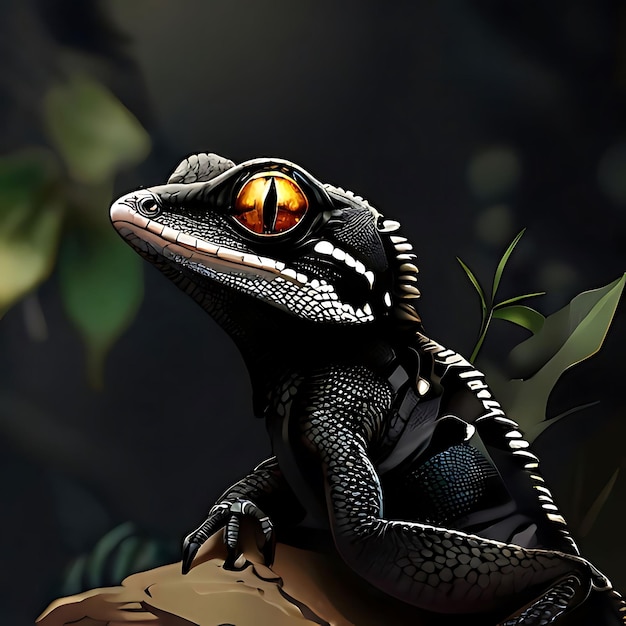 Czarny Gecko wektor 8k rozmnaża się
