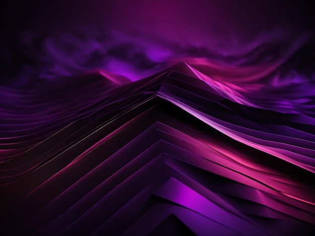 Czarny głęboko fioletowy abstrakcyjny nowoczesny tło do projektowania Kształt geometryczny efekt 3d Linie