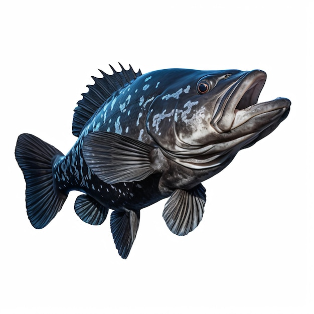 Czarny grouper izolowany na białym tle