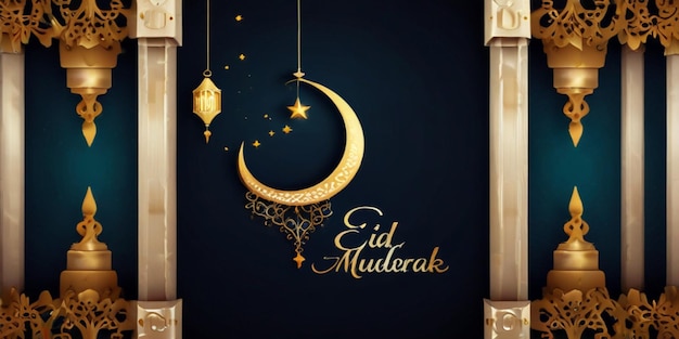 Zdjęcie czarny i złoty plakat na świętowanie 13 ramadanu