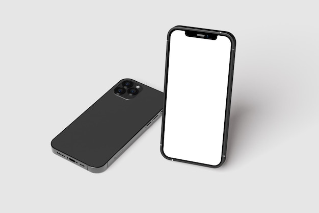 Czarny iPhone z białym ekranem, na tylnej stronie jest napisane:
