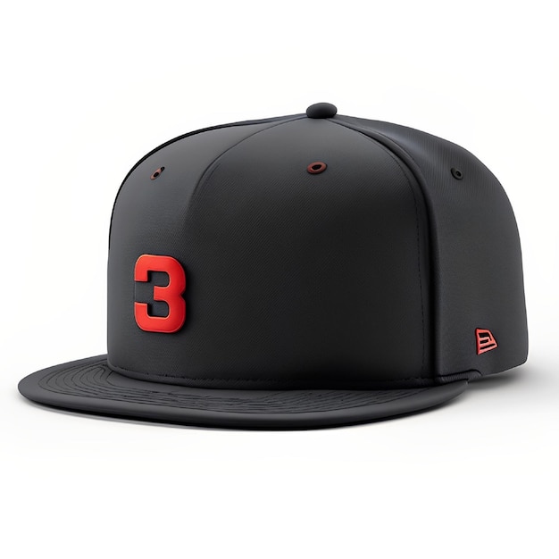 Czarny kapelusz z czerwoną cyfrą 3.