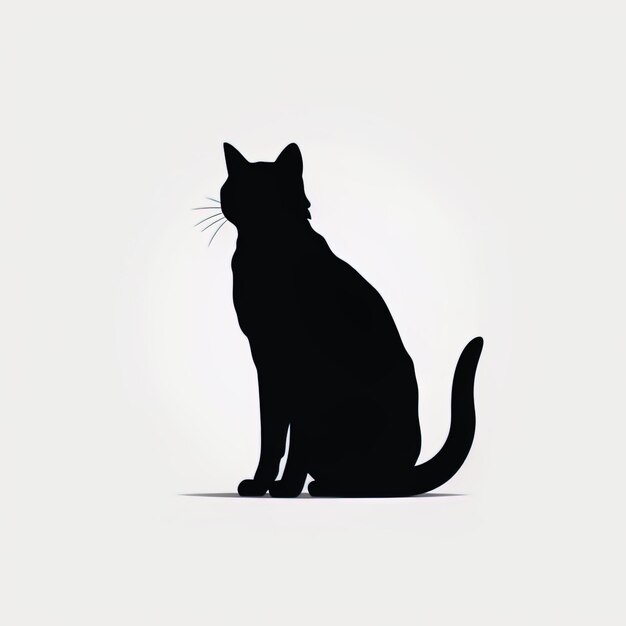 Czarny kot na izolowanym białym tle
