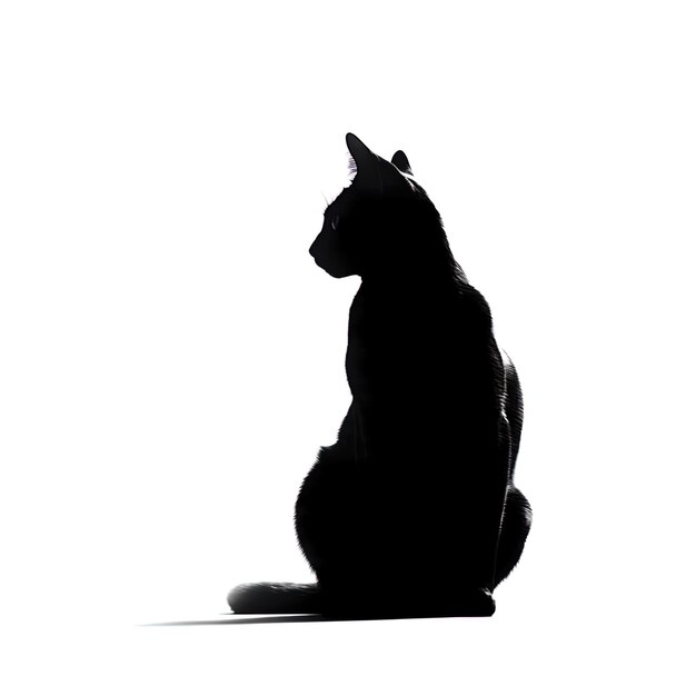 Zdjęcie czarny kot na izolowanym białym tle