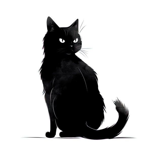Zdjęcie czarny kot na izolowanym białym tle