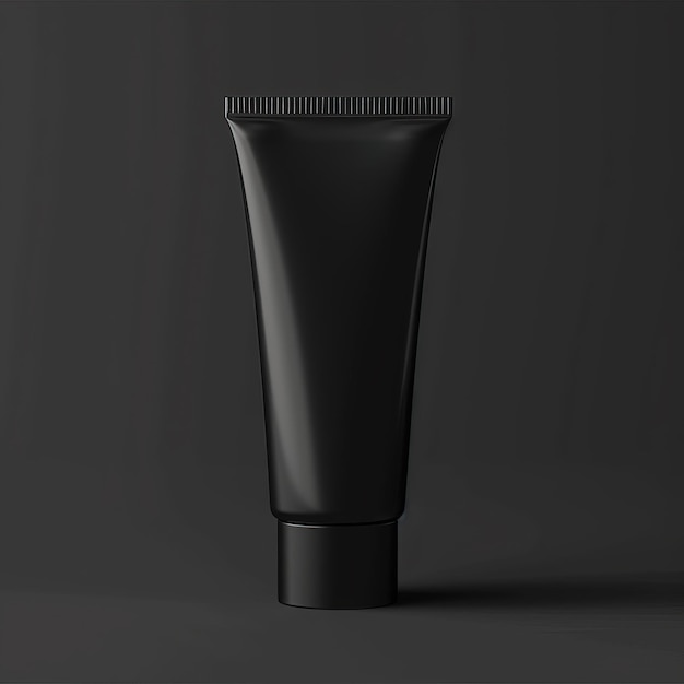 Czarny makiety rury kosmetycznej na czarnym tle 3d rendering