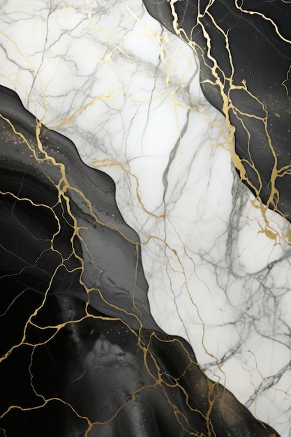 Zdjęcie czarny marmur ze złotymi żyłkami