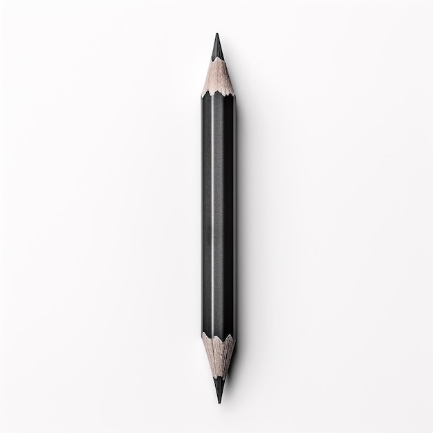 Czarny ołówek izolowany na białym tle ilustracja renderingu 3D