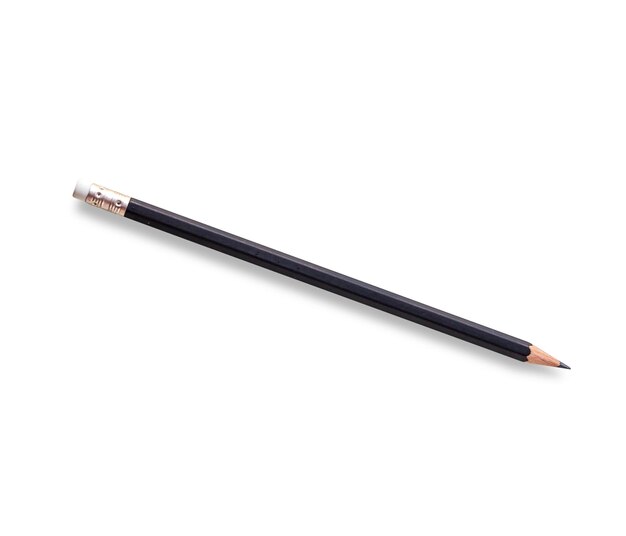 Czarny ołówek na białym tle