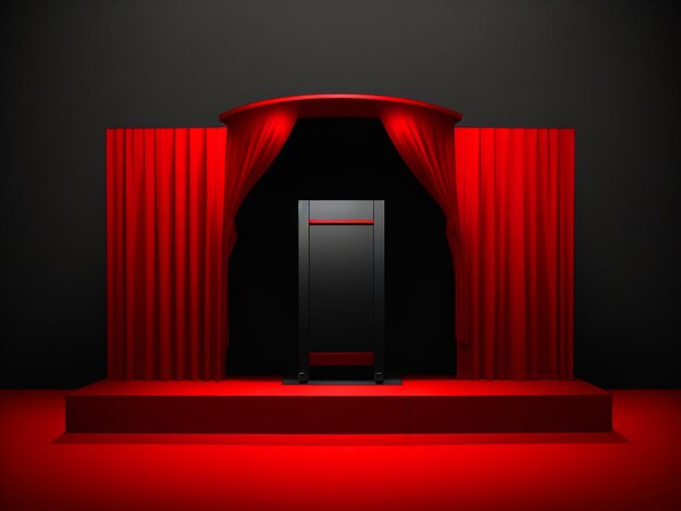 Czarny piątek na podium abstrakcyjna scena czerwona scena do pokazu produktu na czarnym tle
