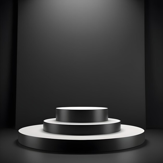 Czarny podium 3D