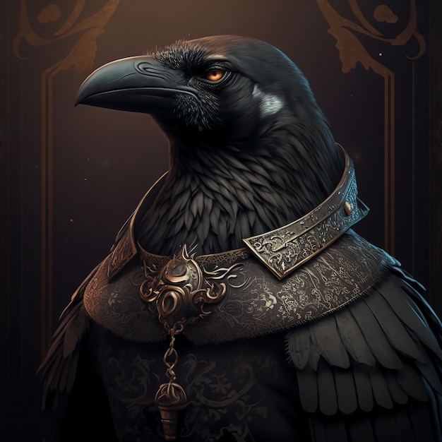 Czarny ptak ze złotym kluczem