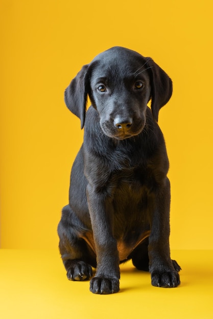 Czarny szczeniak labrador retriever