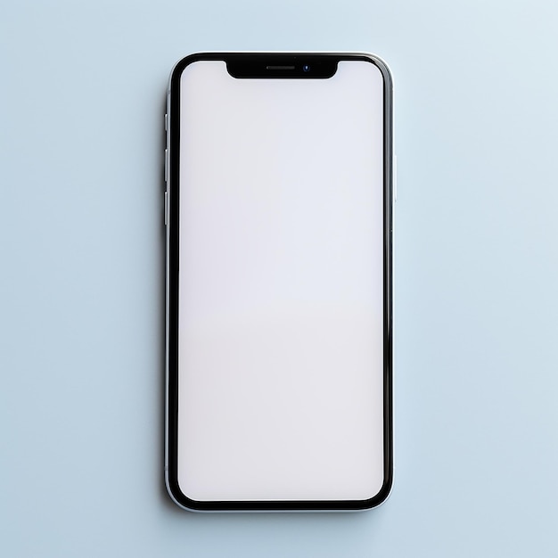 czarny telefon z pustym ekranem na białym tle
