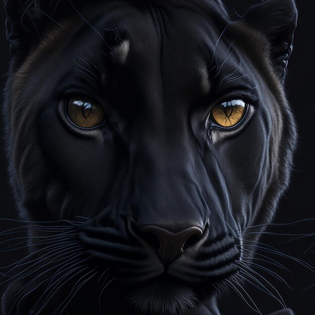 Czarny tygrys twarz obraz ai generatywny