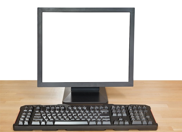 Zdjęcie czarny wyświetlacz z wyciętym ekranem i klawiaturą