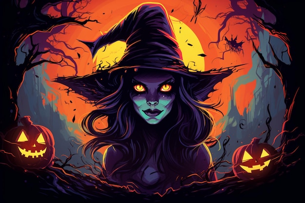 Czarownica halloween tapeta tło