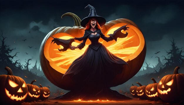 Zdjęcie czarownica z halloween.