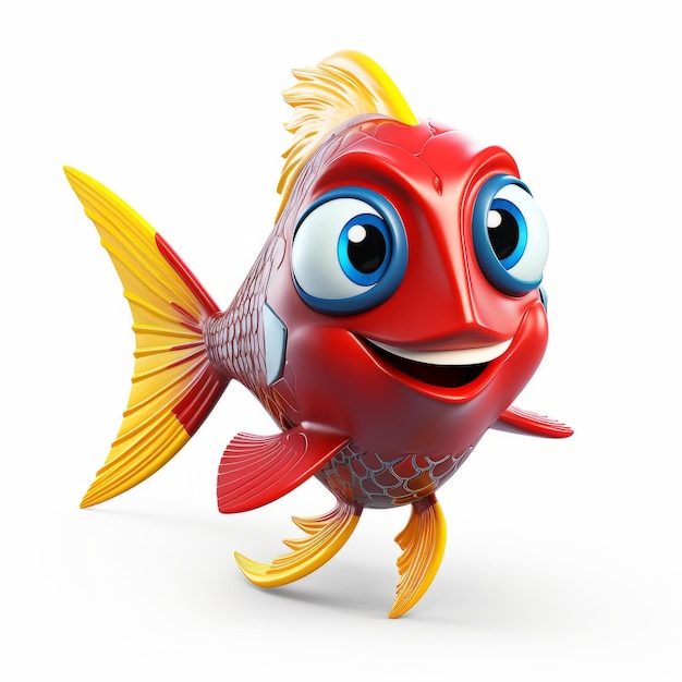 Zdjęcie czarująca ilustracja superbohatera z kreskówki czerwona ryba