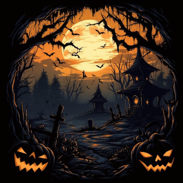 Czarująca tapeta z motywem Halloween do Twojego kreatywnego projektu