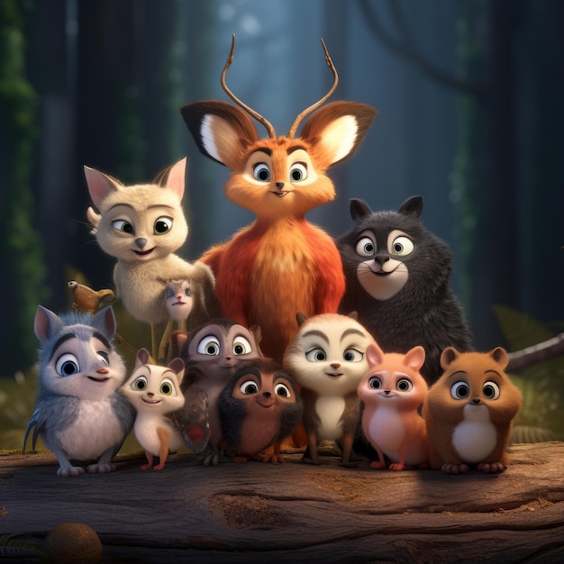 Czarujące spotkanie wiewiórki jelenie i sowa łączą siły w opowieści Pixar