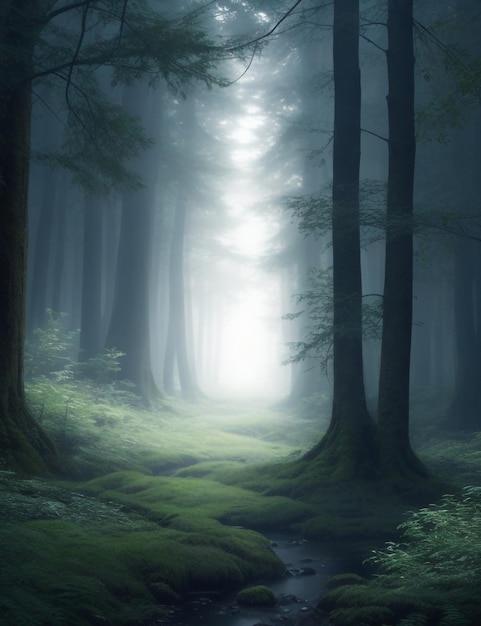 Czarujący las, piękna, wysokiej jakości generatywna sztuczna inteligencja