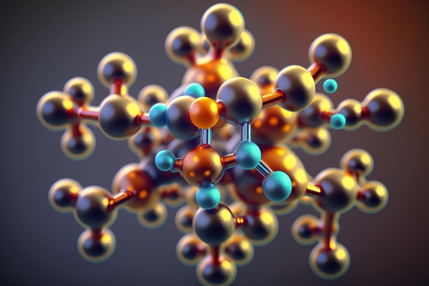 Cząsteczki atomy Edukacja medyczna Struktura molekularna na poziomie atomowym Generatywna Ai