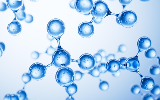 Cząsteczki z koncepcją biologiczną i chemiczną rendering 3D