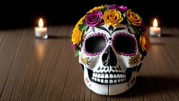 Czaszka Dzień zmarłych Halloween dia de los muertos