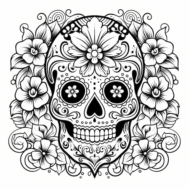 czaszki i kwiaty dia de los muertos 37