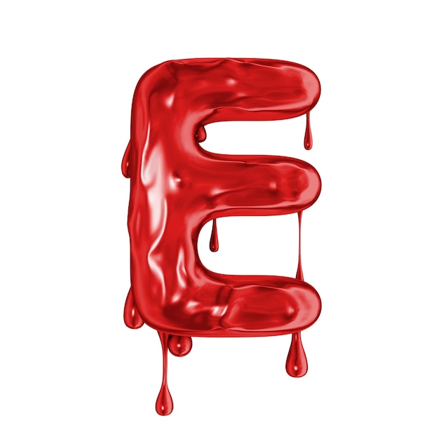 Czcionka krwi halloween horror litera E