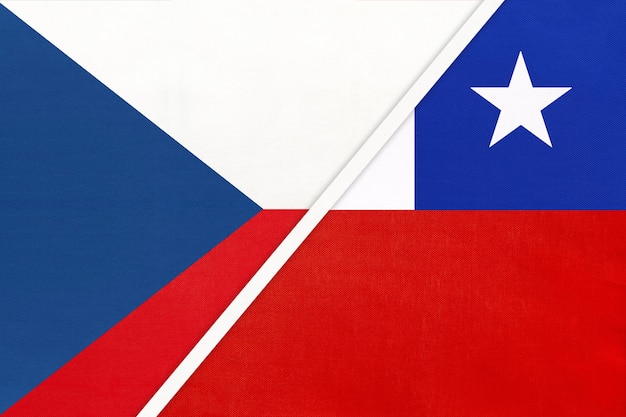 Czechy i Chile symbol kraju Czechy vs chilijskie flagi narodowe