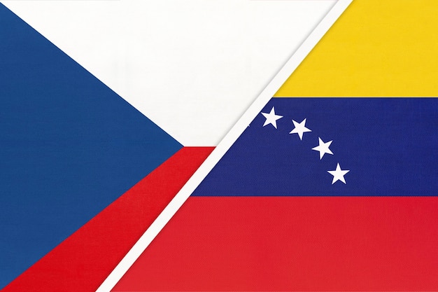 Czechy i Wenezuela symbol kraju Czechy vs flagi narodowe Wenezueli