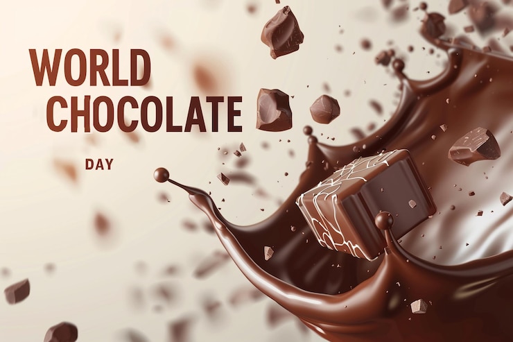 Zdjęcie czekolada ciemna i mleczna, płynna tabliczka czekoladowa, tło happy chocolate day