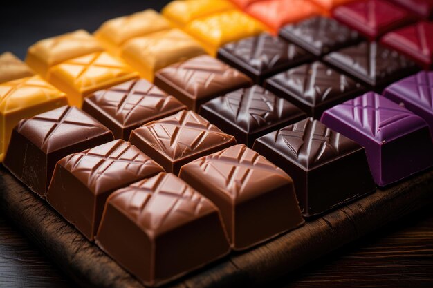 czekolada kolorowa na kuchennym stole profesjonalna fotografia reklamowa żywności