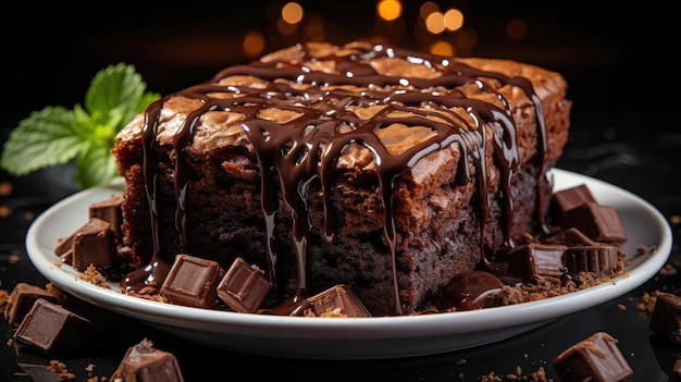 czekoladowe ciasteczka wypełnione roztopioną słodką czekoladą na czarnym tle i niewyraźne