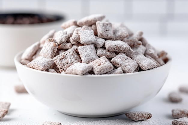 Czekoladowe Muddy Buddies z cukrem lodowym