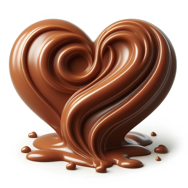 czekoladowy kształt serca izolowany na białym tle