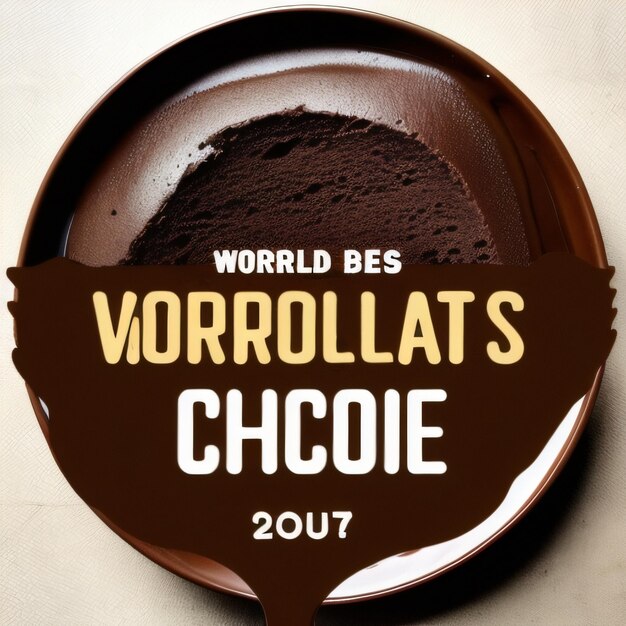 Czekoladowy talerz z napisem world bee morrills'chocolat's chocolat.